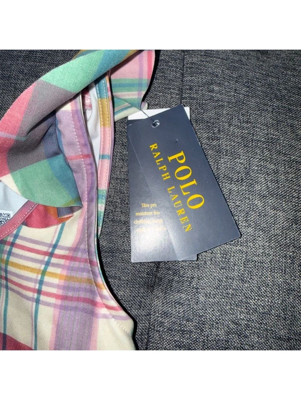 Polo Ralph Lauren Girls' Plaid Ruffle Tank Top Size L (12-14)